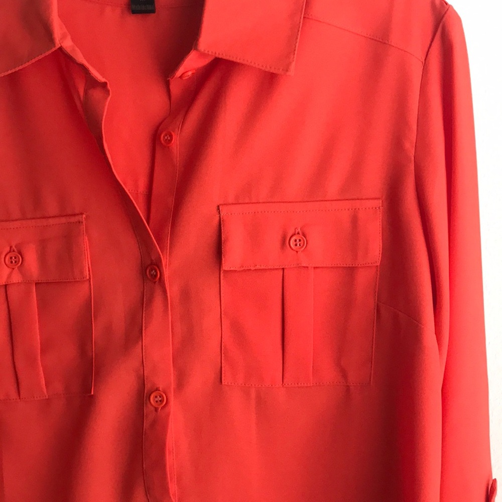 Orange button down - Picture 3 of 4